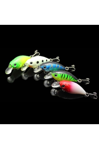 Maiyame 5 Adet Abs Crankbait Balık İğnesi Seti - Canlı Yüzme Hareketi, Renkli, Çift Üçlü İğneler Ve Bölmeli Kutu İle