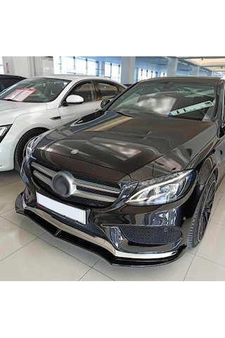 Mercedes W205 İçin Uyumlu C Serisi Ön Lip Brabus - Piano Black 2015-2018
