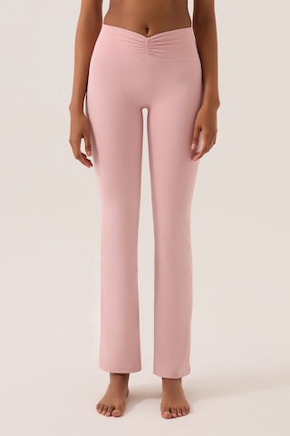 Los Ojos X Ece Pembe Bel Detaylı İspanyol Paça Pantolon Ruched & Flared Pembe Pembe