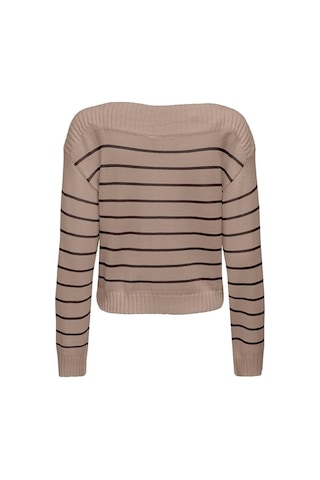 Only Onlkatia Ls Kayık Yaka Kadın Triko 15374823 Kahverengi