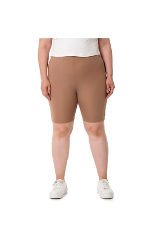 Büyük Beden Beli Lastikli Diz Üstü Vizon Bayan Tayt-vizon Vizon