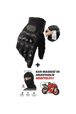 Edelvays Shop 3 Mevsim Korumalı Motosiklet Eldiveni En13594 Sertifikalı Yasaya Uygun Siyah - Kırmızı Beyaz / Mavi