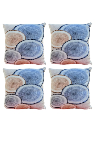 Modern Tarz Dijital Baskılı 4 Lü Dekoratif Kırlent Kılıfı Seti 43x43 Cm Şık Ve Renkli Tasarımlar Deniz Mavisi