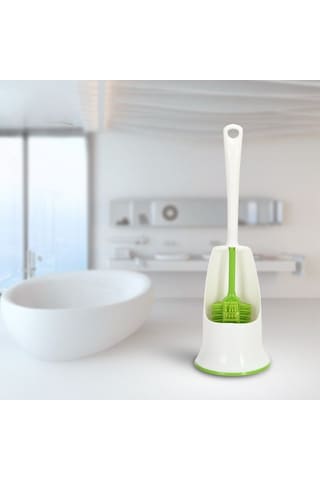 Ergonomik Silikon Tuvalet Fırçası beyaz
