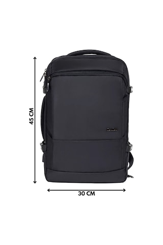 Dada Körüklü Su Geçirmez Kumaş Fonksiyonel Sırt Çantası 15.6 İnç Siyah
