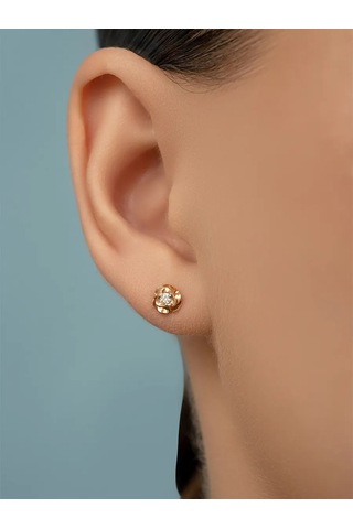 Veronika 925 Ayar Gümüş Çiçekli Küpe Çivileri 37405685 Altın