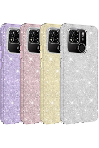 Xiaomi Uyumlu Redmi 10c Kılıf Zore Parıltılı Simli Shining Silikon