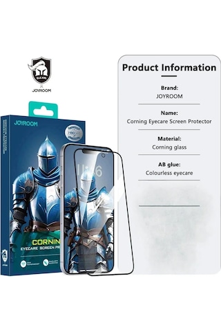 Joyroom Apple iPhone Uyumlu 16 Eyecare Göz Korumalı Gorilla Cam Ekran Koruyucu