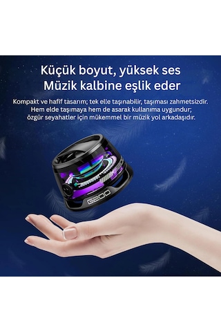 Etashop Manyetik Rgb Mini Bluetooth Hoparlör Telefon Tutuculu 5w Stereo Ses Ipx5 Su Geçirmez