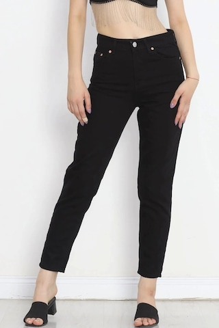 Ahmetkoccollection Kadın Mom Jean Siyah Siyah
