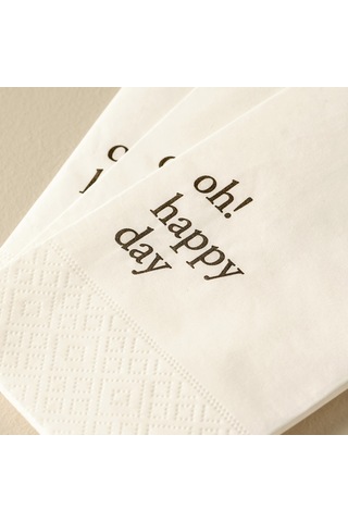 Bella Maison Oh Happy Day 100'lü Peçete Beyaz 33 x 33 CM Beyaz