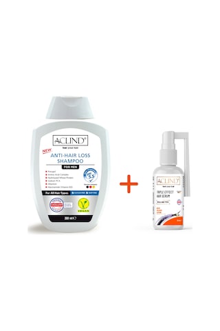 Aclind Erkeklere Özel Dökülme Karşıtı Şampuan 300 ML + Serum 50 ML
