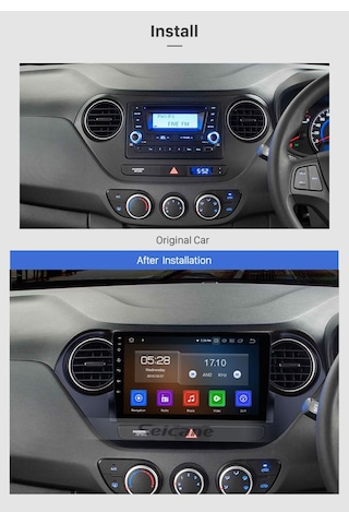 Hyundai I 10 2014-2017 Uyumlu Multi Medya Navi Gasyon Usb Kamera Carplayer