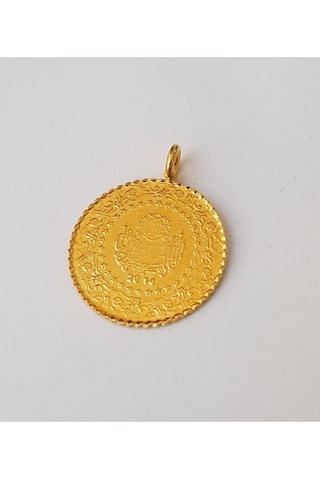 X-Ladyaccessories 22 Ayar Altın Kaplama Kulplu Tarihli Imitasyon Ceyrek Altın Çok Renkli