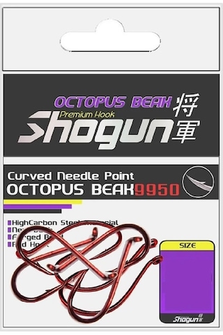 Shogun 9950 Octopus Beak Red Büyük Beden Olta İğnesi No:4/0 - Standart