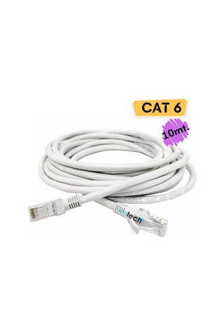 Vetech CAT6 10 MT Lan Ethernet Kablosu Fabrikasyon İnternet Kablo