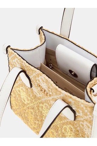Guess Silvana Rafya 4g Logolu Kadın El Çantası Hwsw8665770 Beyaz