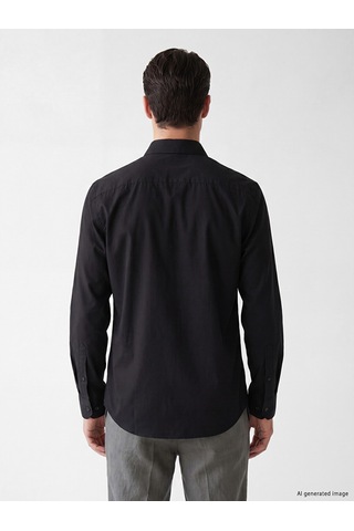 Lcw Busıness Siyah Slim Fit Poplin Erkek Gömlek