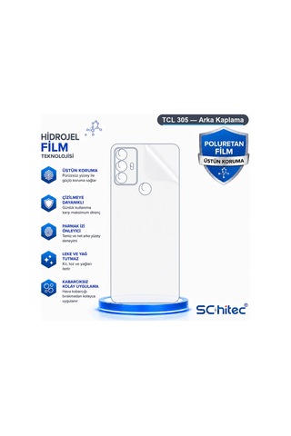 Schitec Tcl 305 Uyumlu Arka Yüzey Hidrojel Koruyucu Film 65451880