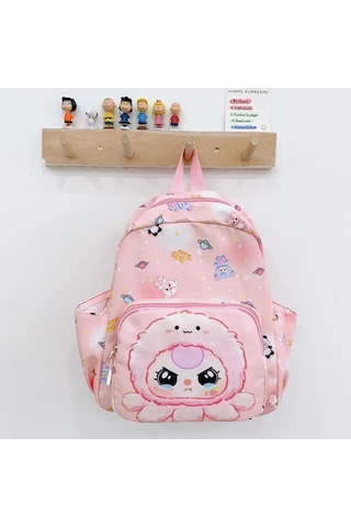 Sevimli Karikatürlü Sırt Çantası, Anaokullu İçin Hafif Ve Büyük Kapasiteli Pembe