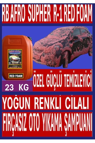 Afro Supher R-1 Renkli Cilalı Fırçasız Oto Yıkama Şampuan Köpüğü Özel Güçlü Temizleyici 23 Kg