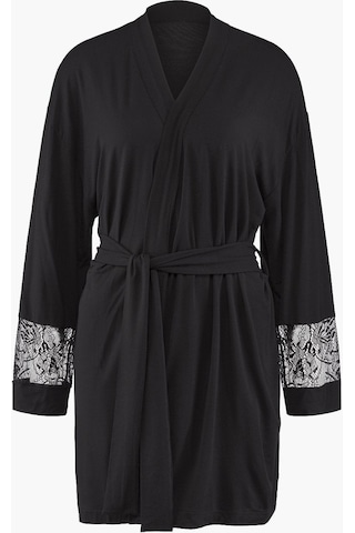 Aubade Lazy Days Kimono Seiden - Modal Kumaş Ve Dantel Detaylı Siyah
