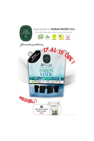 Siyah Çamaşırlar Sabun Matik 1,5 L, 17 Al 15 Öde Ve Rosıe Hediye 1500 ML