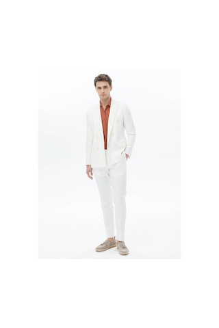 Kip Ekru Düz Slim Fit Takım Elbise Ekru
