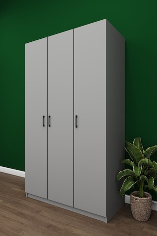 Lüks 3 Kapaklı Çok Amaçlı Yüklük Gardırop %100 Mdf Yatak Yorgan Yastık Saklama Dolabı Yk02 Kül Gri