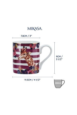 Mikasa Wild At Heart Fine China 280 Ml Kupa Zürafa Çok Renkli