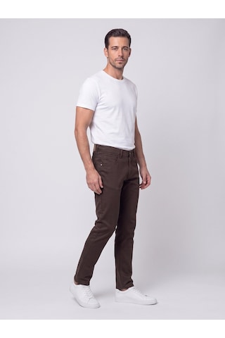 Kahverengi Dynamic Fit Erkek Chino Pantolon Kahve