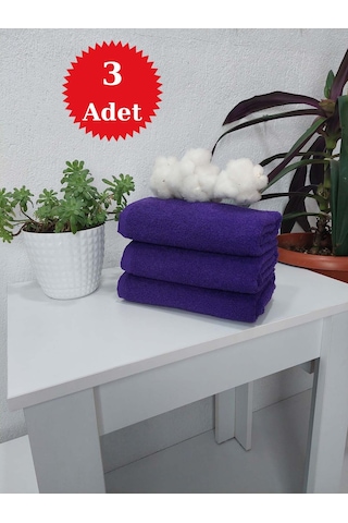 Berber Havlusu Sporcu Havlusu Yüz Havlusu Mor 50x90 Cm 3 Lü