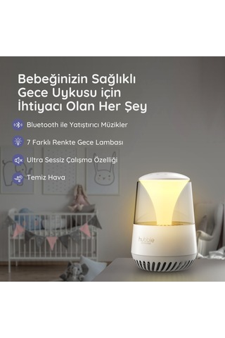Hubble Pure Hava Temizleyici + Gece Lambası ve Bluetooth Hoparlör