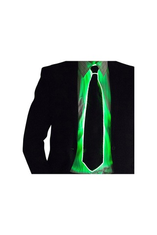Geeksen Yeşil Led Işıklı Parti Kravat - Bar Ve Gece Etkisi Dekoru, Poyester, Boyutu Ayarlanabilir, Pil Dahil Değil Diğer