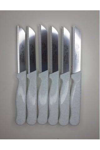 Solingen Simli Beyaz Renkli Tırtıklı Bıçak 6 Adet