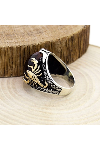 925 Ayar Gümüş Akrep Figürlü Zultanit Taşlı Erkek Yüzük