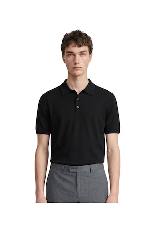 Anthony Jackson Premium Erkek Triko Polo Yaka T-shirt Giovanni Siyah