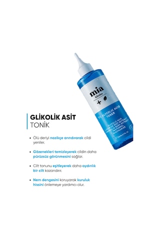 Mia Klinika %7 Glikolik Asitli Arındırıcı ve Gözenek Sıkılaştırıcı Tonik 200 ML