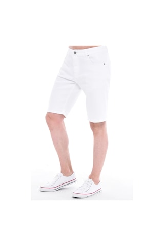 Cedy Denim Erkek Kot Şort Slim Fit Jean Şort - C342 Beyaz