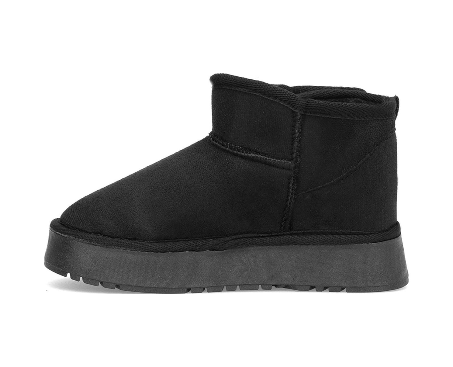 Elit Asnlg2112 Erkek Çocuk Ugg Düz Bot Siyah Siyah