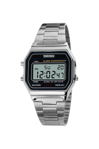 Geeksen Skmeı 1123 Unisex Dijital Saat - Ticari Ve Spor Tarzı, Tarih/hafta Gösterimi, Kronometre, Alarm, Led Işık, 30m Su Geçirmezlik, Çelik Kordon Gümüş Çok Renkli