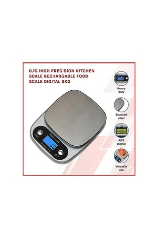 Ximistore9 Yüksek Hassasiyetli 3kg Mutfak Terazi, 0.1g Doğruluk, Usb Şarj Edilebilir, Çoklu Ölçü Birimi Çok Renkli