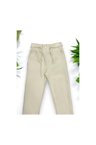 Zekids Erkek Çocuk Rahat Kalıp Beli Lastikli Pantolon-14502 Bej
