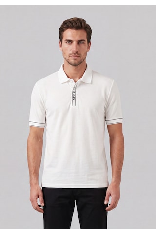 Buratti Pamuklu Regular Fit Yarım Fermuarlı Polo T Shirt Erkek Polo Yaka T Shirt 5904073 Beyaz