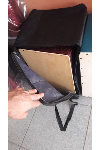 Cajon Kılıfı Tam Boy Fermuarlı Parlak Paraşüt Kumaş Standart Boy