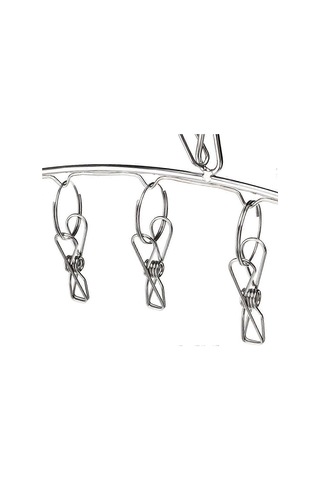 Çorapları Ve Havluları Kurutmak İçin 10 Klipsli, Şık Ve Sade 3'lü Paslanmaz Çelik Kurutma Rafı Diğer