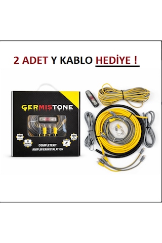 Germistone Amfi Kablo Seti 8ga Pro Kit Oto Ses Sistemi Tesisat Seti 2 Adet Y Kablo