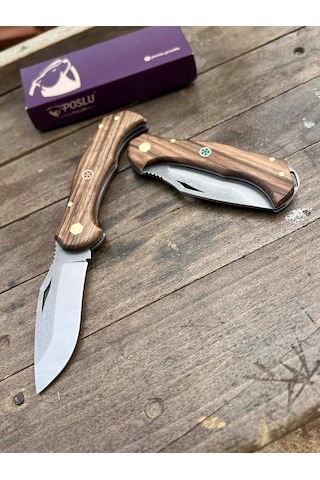 El Yapımı Kamp Çakı Outdoor Kamp Çakı 4116 Çelık Kamp Çakı Kahverengi