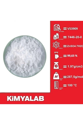 Kimyalab Çinko Sülfat Heptahidrat 1Kg - Farma Kalite - Zinc Sulfate Heptahydrate