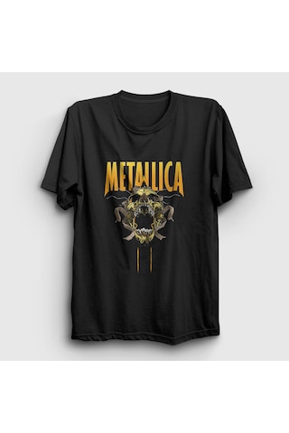 Presmono Unisex Skull Metallica T-shirt Siyah Presmono Unisex Skull Metallica T-shirt Siyah